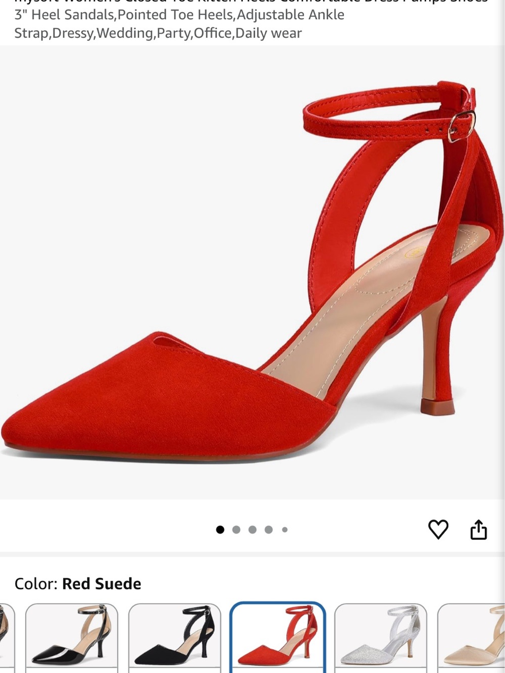 My Soft Closed Toe Kitten Heels with Ankle Strap